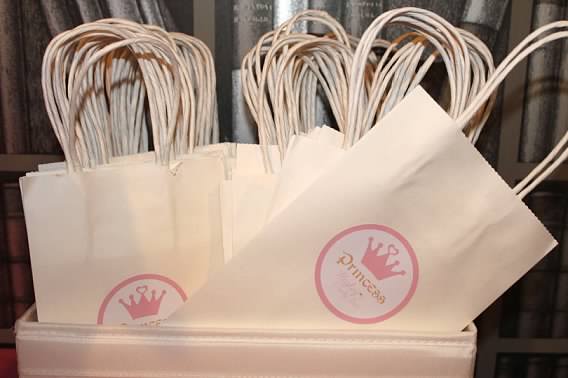 Princess Birthday Party Favor Bags with Custom Labels