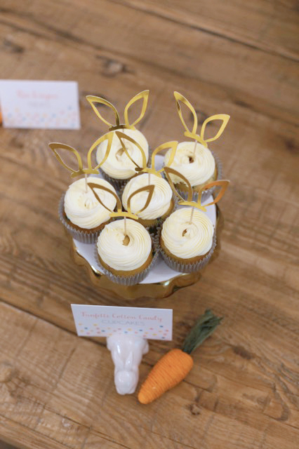 Bunny ears cupcake toppers